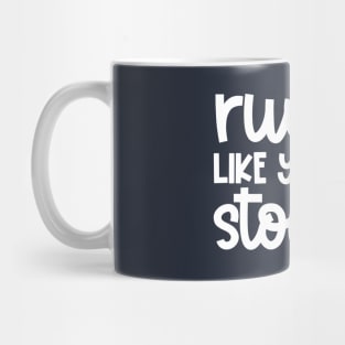 Run Like You Stole It Baseball Player Mom Dad Funny Mug